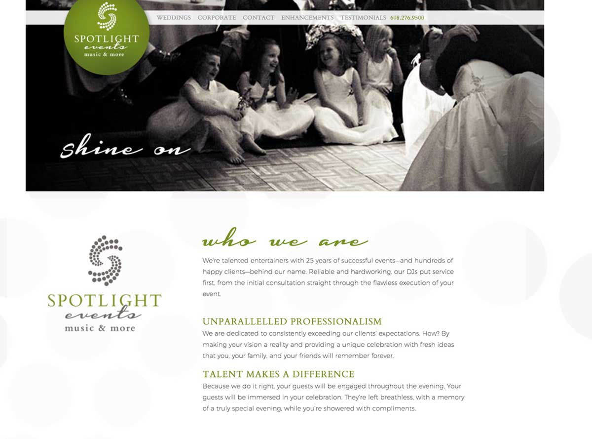 Spotlight Events website